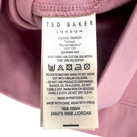 Ted Baker London Jordan Striped Dropped-Shoulder Sweatshirt Rose Pink Size 2 XS - Picture 10 of 12